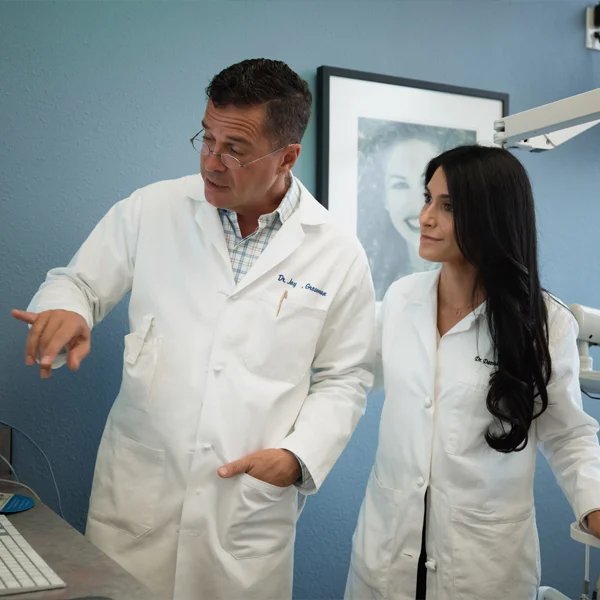 Dr. Grossman and Dr. Danesh reviewing x-rays together